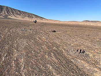 Alluvial fan surface in a desert 