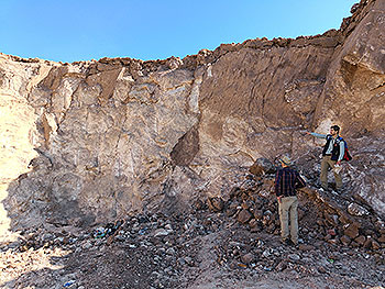 Outcrop in a salt mine in the Salar Grande