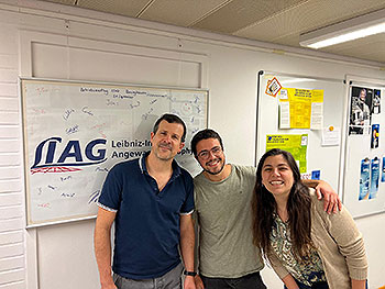 Jan Igel, Pablo Schwarze and Bárbara Blanco in the LIAG institute.